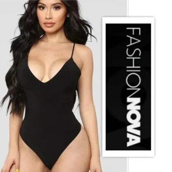 Sleek and Slay Black Bodysuit - Picture 1 of 9